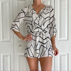 White and Black Romper